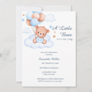 A Little Bear Is on the Way Baby Shower Invitation