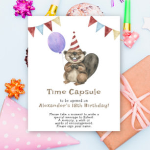 A Little Beaver Time Capsule 1st birthday Poster