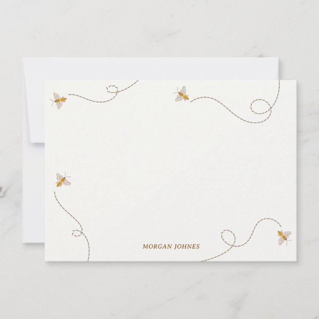 A Little Bee Baby Shower Note Card (Front)