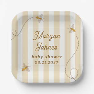 A Little Bee Baby Shower Paper Plate
