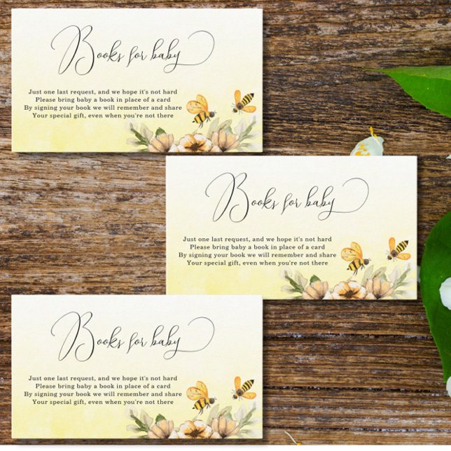 A little Bee Books for Baby Baby Shower  Enclosure Card (Creator Uploaded)
