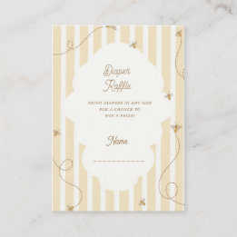 A Little Bee Diaper Raffle Baby Shower Enclosure Card
