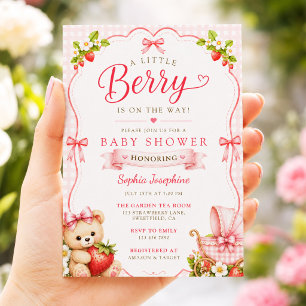 A Little Berry Is on the Way Baby Shower Invitation
