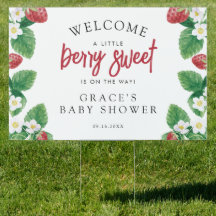 A Little Berry Sweet Baby Shower Welcome Sign