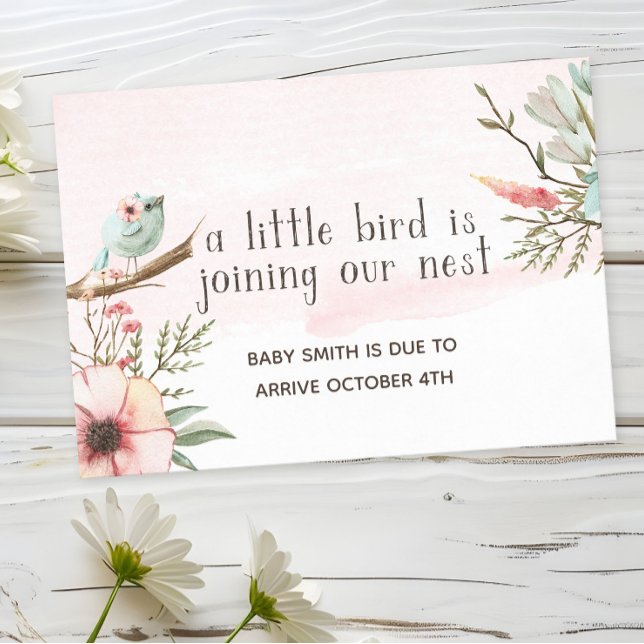 "A Little Bird is Joining Our Nest" Pregnancy  Invitation (Creator Uploaded)