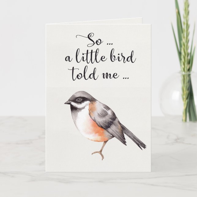 A Little Bird Told Me Birthday Card (Front)