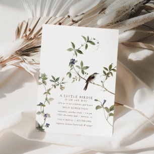 A Little Birdie   Autumn Botanical Baby Shower Invitation