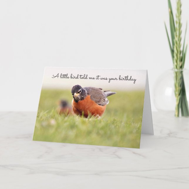 A Little Birdie Told Me Birthday Card (Front)
