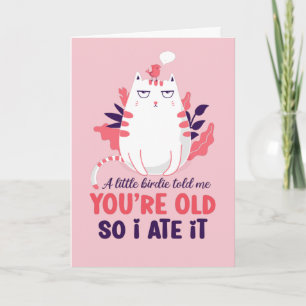 A Little Birdie Told Me Funny Cat Lover Birthday Card