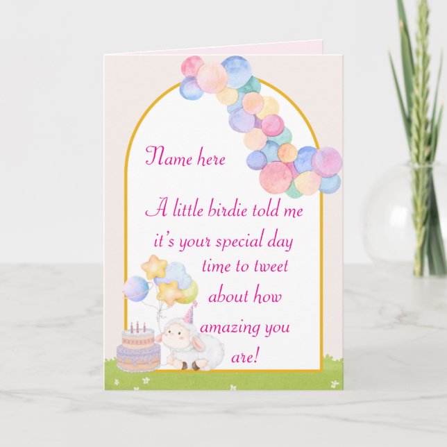 A Little Birdie Told Me it's Your Birthday Holiday Card (Front)