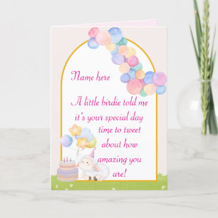 A Little Birdie Told Me it's Your Birthday Holiday Card