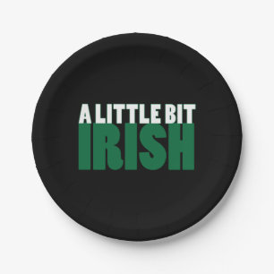 A Little Bit Irish Black Paper Plate