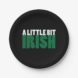 A Little Bit Irish Black Paper Plate