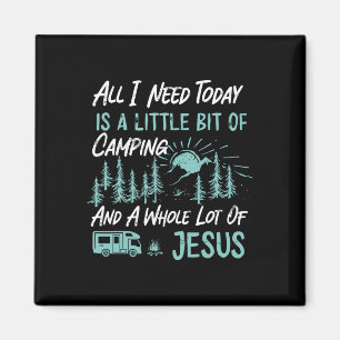 A Little Bit Of Camping And Jesus Motorhome Camper Magnet