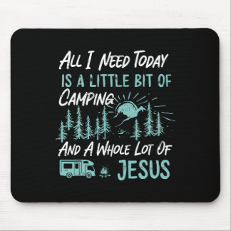 A Little Bit Of Camping And Jesus Motorhome Camper Mouse Pad