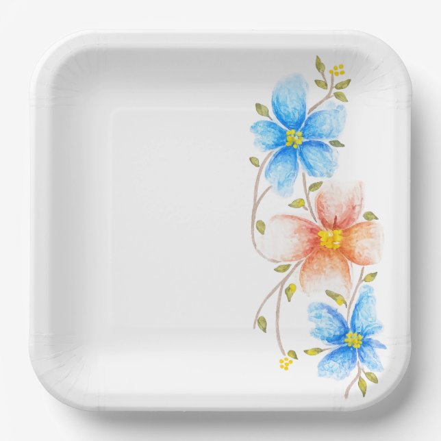 A little bit of Spring Paper Plate (Front)