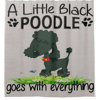 A Little Black Poodle Lover Gift- Cute, Funny Gift Shower Curtain