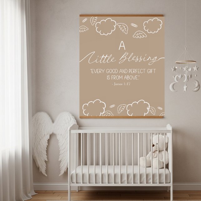 A Little Blessing Nursery  James 1:17 Beige Hanging Tapestry (A Little Blessing Nursery James 1:17 Beige Hanging Tapestry)