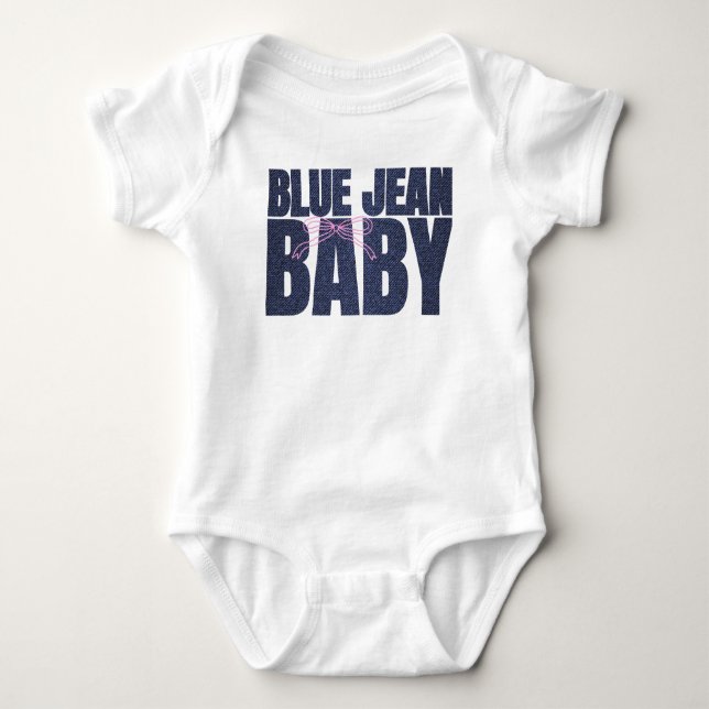 A Little Blue Jean Baby Denim Girl Baby Baby Bodysuit (Front)