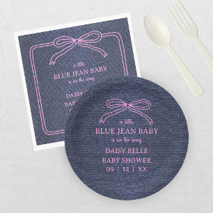 A Little Blue Jean Baby Denim Girl Baby Shower Napkin