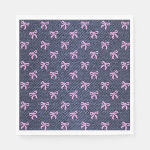 A Little Blue Jean Baby Pink Coquette Bow Napkin