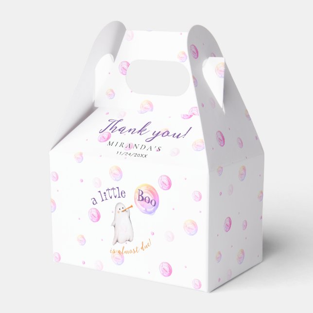 A Little Boo Autumn baby shower Favour Box (Front Side)