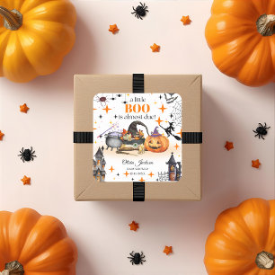 a little boo baby shower baby shower invitations  square sticker