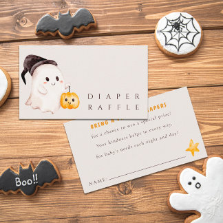 A Little Boo Baby Shower Diaper Raffle Enclosure Card