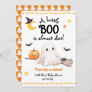 A Little Boo Baby Shower Halloween Invitation