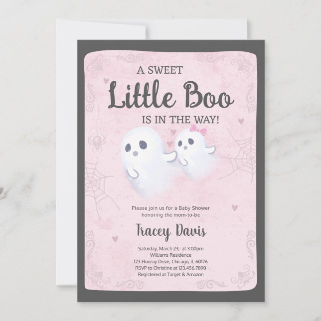 A Little Boo Baby Shower Invitation (Front)