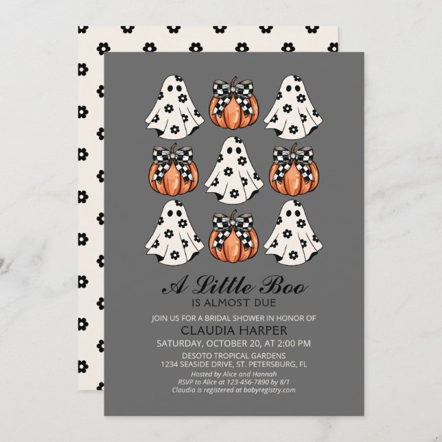 A Little Boo Baby Shower Invitation (Front/Back)