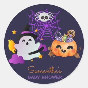 A Little Boo Custom Halloween Baby Shower Sticker