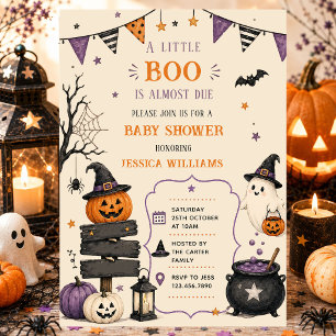 A Little Boo Cute Ghost Baby Shower Invitation