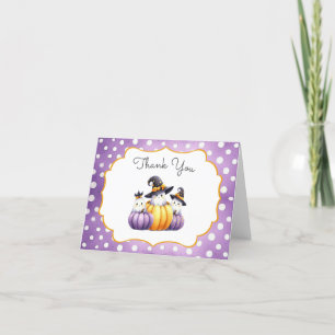 A Little Boo Cute Ghost Halloween Baby Shower  Thank You Card