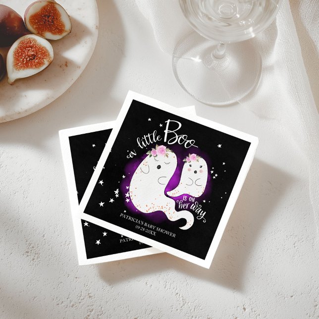 A Little Boo Cute Halloween Girl Baby Shower Napkin (Creator Uploaded)