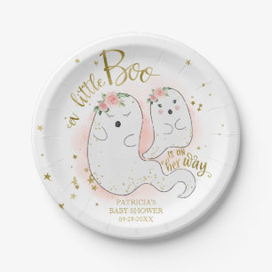 A Little Boo Cute Halloween Girl Baby Shower Paper Plate