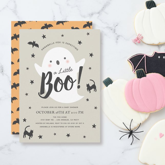 A Little Boo Ghost Halloween Baby Shower Invitation (Creator Uploaded)