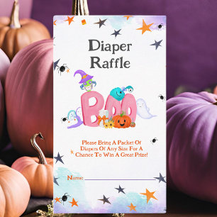 A Little Boo Ghost, Owl Halloween Baby Diapers Enclosure Card