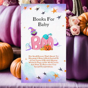 A Little Boo Ghost, Owl Halloween Baby Shower Book Enclosure Card