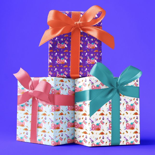 A Little Boo Ghost, Owl Halloween Baby Shower  Wrapping Paper Sheet (Creator Uploaded)