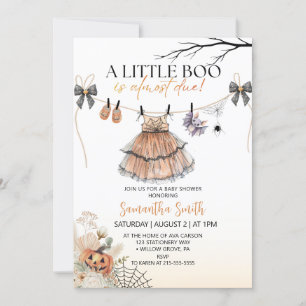 A Little Boo Girl clothesline Baby Shower Invitation
