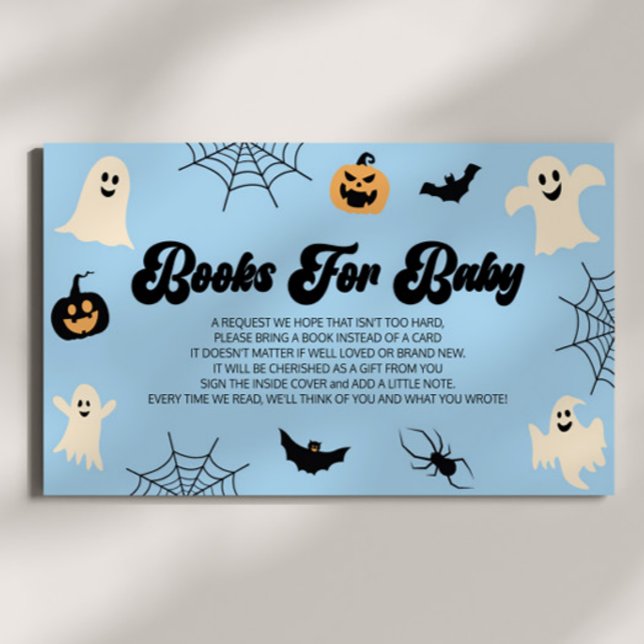 A Little Boo Halloween Baby Shower Books For Baby Enclosure Card (Creator Uploaded)