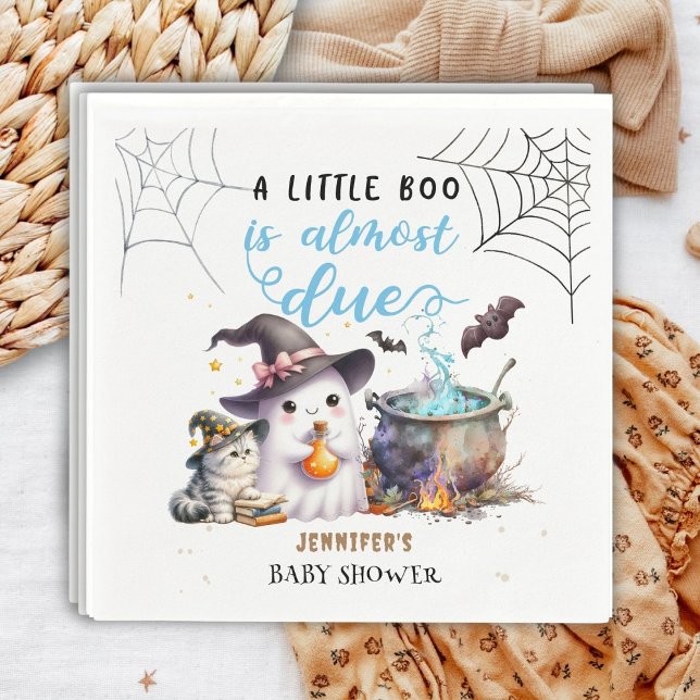 A Little Boo! Halloween Baby Shower Cute Boy Paper Napkin (Creator Uploaded)