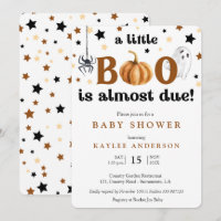 A little boo Halloween Baby shower invitation