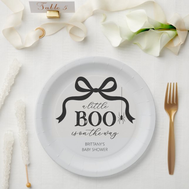 A Little Boo Halloween Baby Shower Paper Plate (Wedding)