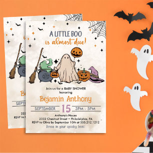 A Little Boo Halloween Baby Shower Party Invitation