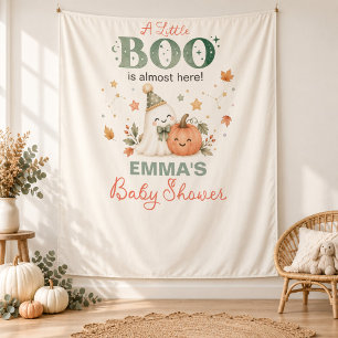 A Little Boo Halloween Baby Shower Tapestry Backdr