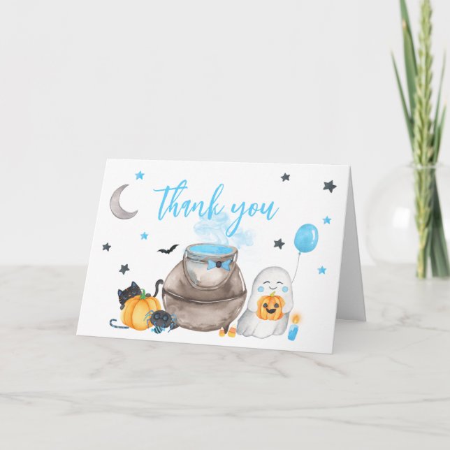 A Little Boo Halloween Baby Shower  Thank You Card (Front)