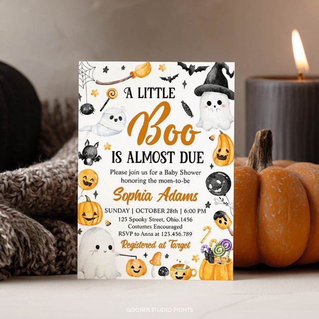 A Little Boo Halloween Ghost Baby Shower Invitation (Creator Uploaded)