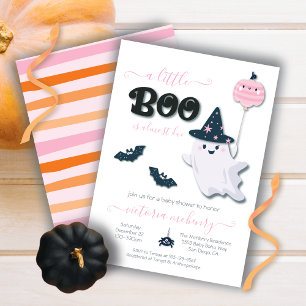 A little Boo Halloween Girl Baby Shower Invitation